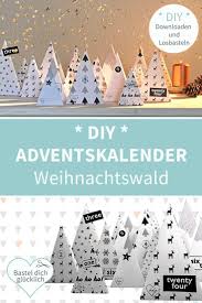 Weihnachtswald Diy Adventskalender Zum Drucken Adventskalender Selber Basteln Adventskalender Basteln Vorlagen Adventskalender Kinder Basteln