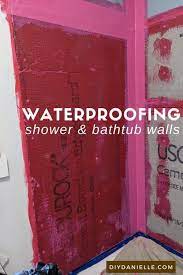 As your links indicate, redgard. How To Waterproof Bathtub And Shower Walls With Redgard Diy Danielle