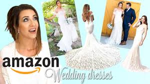 Breezy silhouettes with romantic lace details? Amazon Wedding Dresses Affordable Wedding Dress Try On Haul And Review Youtube