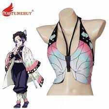 Demon Slayer Kochou Shinobu Cosplay Bustier Top Sexy Halter Neck Bikini  Butterfly Top Underwear Bathing Corset For Women - Cosplay Costumes -  AliExpress
