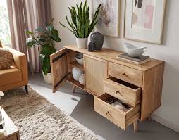 Dieses sideboard im kolonialstil strahlt einen rustikalen charme aus und wird eine große bereicherung für ihr interieur sein. Wohnling Design Sideboard 140x75x40 Cm Mango Massivholz Kommode 3 Schubladen Hoher Kommodenschrank Holz Massiv