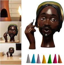 Amazon.co.jp: GETBSTOOP ヘッド香炉黒人女性 Headscents  香ホルダー樹脂レディフェイス香炉ヨガ瞑想用香スタンドヘッド香りバーナー家の装飾品 : ホーム＆キッチン
