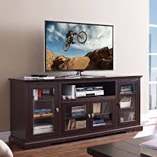 This tv stand has two center shelves perfect for gaming systems or players with the added bonus of cable management cutouts in the back. Walker Edison 70 Inch Highboy Tv Cabinet Espresso W70c32es