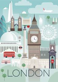London Print London Poster London Postcard London Illustration