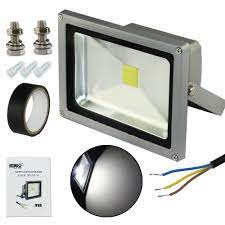 Esco Lite Waterpoof Outdoor Security 20w White Led Floodlight Kits Ip66 With 2 Screws Electrical Tape 3 A Led Flood Lights Outdoor Lighting Small Led Lights