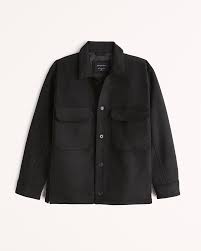 Men S Relaxed Vegan Suede Shirt Jacket Men S Clearance Abercrombie Com