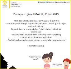 Pendaftaran simak ui 2021 telah dibuka pada 3 mei hingga 9 juni 2021. Simak Ui Persiapan Ujian Simak Ui 2019 Membawa Kartu Facebook