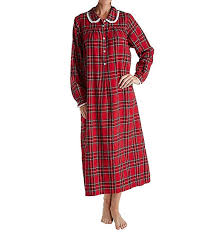 Lanz Of Salzburg Womens Long Sleeve Flannel Gown