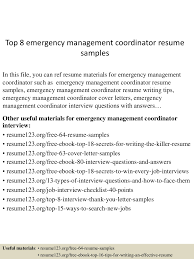 This free emergency management director job resume sample will help you to learn how to create, write and format a simple cv template for being able to build yours. Top 8 Emergency Management Coordinator Resume Samples