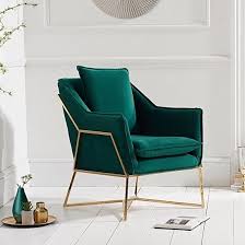 Baron Modern Accent Chair In Green Velvet With Gold Frame Furniture In Fashion Green Chair Living Room Velvet Living Room Accent Chairs For Living Room