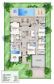 Extra storage space for the items you don't want to bring with you. House Plan 52951 Florida Style With 3289 Sq Ft 4 Bed 4 Bath