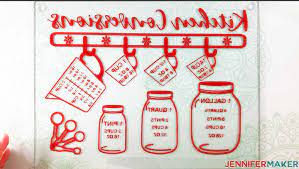 We don't ship physical products. Kitchen Conversions Chart Decal With Vinyl Jennifer Maker