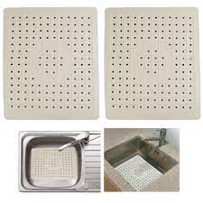 Looking for rubber kitchen sink mats. 2 Pack Kitchen Sink Mat Drain Pad Protector 10 X 12 Non Slip Rubber Durable Walmart Com Walmart Com