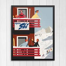 Apres Ski Chalet Graphic Art Print Ski Cabin Decor Ski House Decor Ski Lodge Decor
