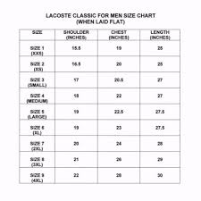 Lacoste Polo Mens Size Chart Rldm