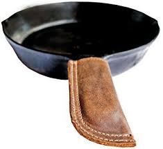 Amazon Com Rustic Leather Hot Handle Holder Cast Iron Panhandle Potholder Double Layered Double Stitched And Handmade By H Rustic Leather Cast Iron It Cast
