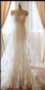 Strapless Empire Waist Lace Wedding Dress 750 Etsy Shop Weekendweddingdress Empire Wedding Dress Empire Waist Wedding Dress Wedding Dresses Strapless