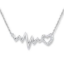 Heartbeat Necklace 1 20 Ct Tw Diamonds 10k White Gold Heartbeat Necklace Silver Diamond Necklace Beautiful Diamond Necklace