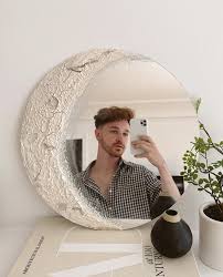 Diy Moon Mirror Tiktok Mirror Wall Decor Ideas Diy Home Decor Mirror Wall Decor Mirror Decor Living Room Moon Mirror
