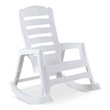 Each chair is made with synthetic resin materials. Adams Manufacturing White Plastic Frame Rocking Chair S With Solid Seat In The Patio Chairs Department At Lowes Com
