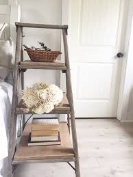 Diy Farmhouse Nightstand From A Ladder Trash To Treasure Farmhouse Furniture Diy Diy Ladder Farmhouse Furniture