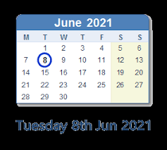 There are 206 days remaining until the end of the year. 8 June 2021 Calendar With Holidays And Count Down Gbr