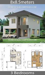 House Plans 8x8 5m With 3 Bedrooms Home Ideassearch Architectural House Plans House Plans Sims House Plans