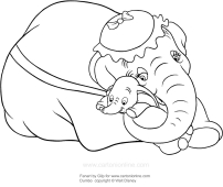 Free walt disney animal dumbo elephant coloring pages. Drawing Dumbo Coloring Page