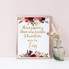 Spanish Bible Verse Wall Art Print Seek Justice Love Mercy Micah 6 Hacer Justicia Miqueas 6 8 Christian Regalos Cristianos Fraces Cristianas Justicia De Dios