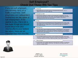 Irs Tax Tips For The Self Employed Online Marketing Self Employment Business