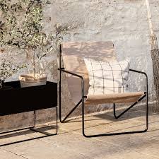 Desert Chair Black Solid From Ferm Living Lounge Chair Outdoor Garden Lounge Chairs Steel Lounge Chair