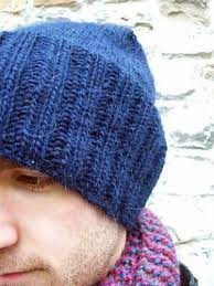 A Simple Hat Worked In Stocking Stitch With A Ribbed Edging Can Be Worn In Two Ways As A Slouchie Style Beanie Or Knitted Hats Knitting Slouch Beanie Hats