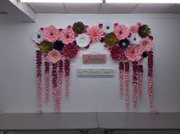 Use floral tape to arrange and hold together one peony, two mums, and a carnation. Beautiful Paper Flower Backdrop Wedding Ideas 41 Paper Flower Wall Paper Flower Backdrop Wedding Paper Flower Backdrop