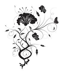 Abstract trendy seamless pattern, illustrated floral vector tropical leaves. Abstract Flower With Butterfly Stock Vector Colourbox