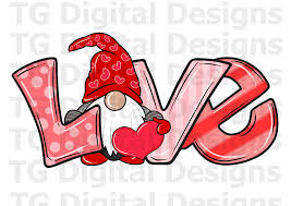 Valentine Love Png Gnome Sublimation Printable Clipart Valentines Day Shirt Design Red Love Letters Girl Girlfriend Women Wife Mom Gnomes Decoracion 14 De Febrero Manualidades Y Dibujos