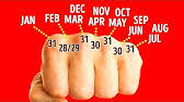 Thirty days hath september, april, june, and november; How To Use Your Knuckles To Remember The Number Of Days In Each Month Youtube