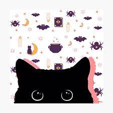Chibi Black Cat Wall Art for Sale | Redbubble