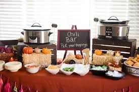 A hearty pot of chili is easily portable and feeds a big crowd at camp. November 1st Birthday Chili Bar Chilibar November 1st Birthday Chili Bar Pumpkin Birthday Parties Fall Birthday Parties Chili Bar Party