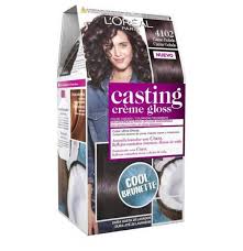 Com uma tecnologia exclusiva, ela colore respeitando os cabelos quimicamente tratados. L Oreal Paris Creme De Coulage Gloss 4102 Cacao Glace