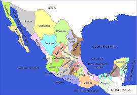 This map shows a combination of political and physical features. Map Of Mexico And Mexico S States Mexconnect