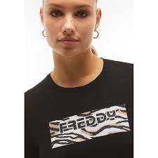 Freddy Long-sleeve viscose jersey t-shirt with a tiger print