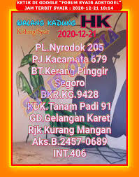 1 New Message Kode Syair Hongkong 21 Desember 2020 Forum Syair Togel Hongkong Singapura Sydney