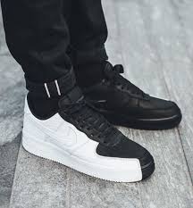Nike Air Force 1 07 Low Split Black White Hot Sale At Kicks Vogue Com Nike Air Shoes Sneakers Men Fashion Sneakers