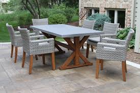 20780 Composite Eucalyptus Rectangle Dining Table With 30520 Wicker Eucalyptus Chairs In 2020 Outdoor Dining Set Patio Dining Set 7 Piece Dining Set