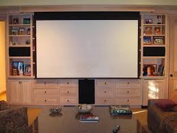 Projection Screen In Front Of Bookshelves Google Search Home Theater Rooms Small Home Theaters Home