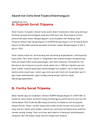 Ø wondene (sedangkan) serat tripama iku wujude mung tipis banget, mung saka sapupuh yaiku dhandhanggula lan dumadi saka 7 pada. Serat Tripama Pupuh Dhandhanggula Masnurul