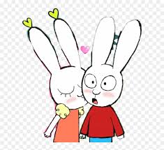 Coloriage lapin enseignant comme bugs bunny. Simonrabbit Kiss Enamorados Avergonzado Cutte Simon Lapin Dessin Anime Hd Png Download Vhv
