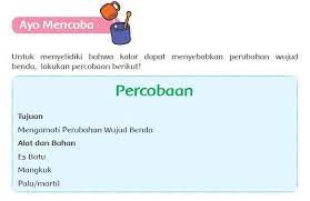 Untuk menyelidiki bahwa kalor dapat menyebabkan perubahan wujud benda, lakukan percobaan berikut! Kunci Jawaban Tema 7 Kelas 5 Halaman 87 88 89 90 91 92 93 94 95 96 Subtema 2 Peristiwa Kebangsaan Halaman All Tribun Pontianak