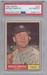 Prices pop apr facts registry shop 1 article found: Mickey Mantle Psa Dna Certified Authentic Signed 1961 Topps Card 300 Autographed Ebay Mickey Mantle Baseball Cards New York Yankees
