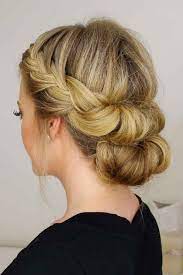 How To Do A Braided Bun Updo With Curls On Yourself Mine Forever So Pretty Hair Styles Long Hair Styles Bridesmaid Hair